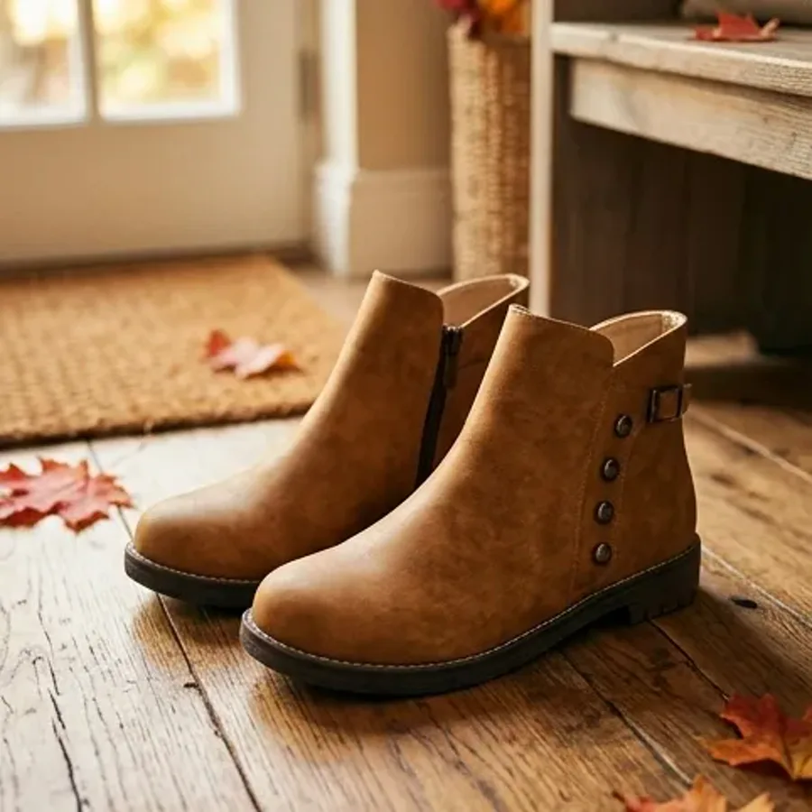 Lifestyle boot product photo suitable for a Shopify Performance Max asset group shot list